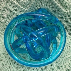 Blue Sphere Tangle Designs Figured Stretched Rolled Glass